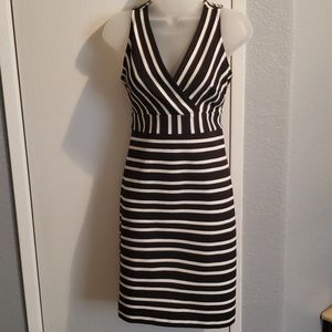 Ann Taylor Factory Striped Ponte Vneck Dress